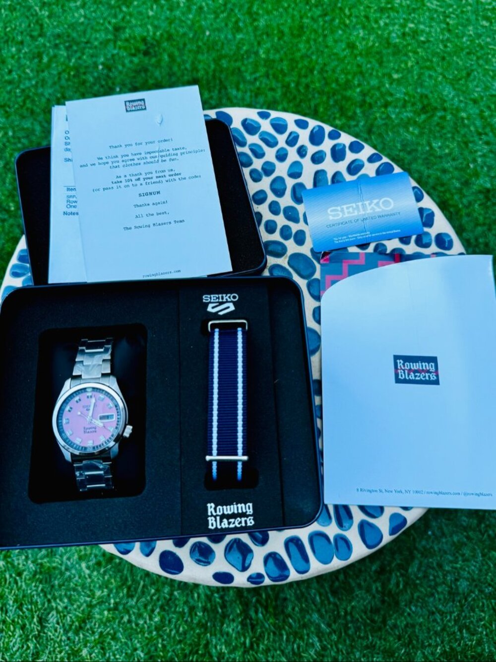 Seiko 5 Sports x Rowing Blazers SRPJ67 Limited Edition Pink Dial 40mm New